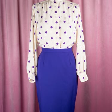 Vintage 80s Classic Pencil Skirt with Pockets in Purple! 