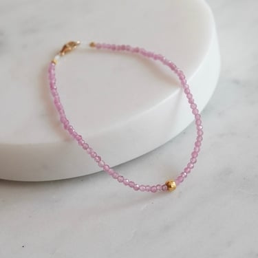 Margaret Solow | Pink Tourmaline + 18k Bracelet