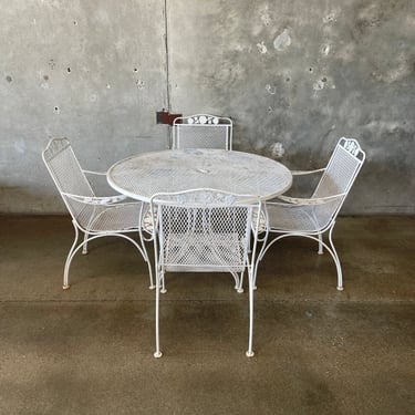 Mid Century Metal Patio Table / Chair Set by Russell Woodard