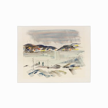 Alfred Birdsey Watercolor Painting on Paper Vintage Art 