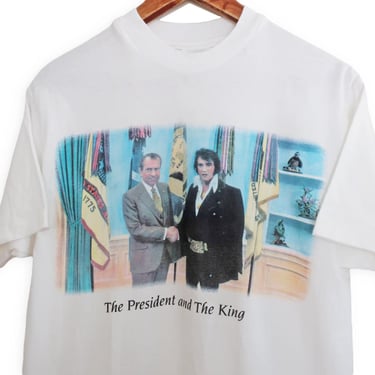 vintage t shirt / Elvis shirt / 1990s Elvis Richard Nixon The President and the King single stitch t shirt Medium 