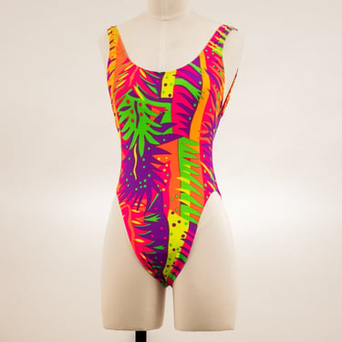 1980's / 1990's 'op' neon swimsuit