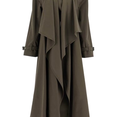 Alexander Mcqueen Double-Breasted Trench Coat With Draped Women
