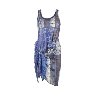 Jean Paul Gaultier Blue Print Mesh Dress
