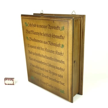 German Apothecary box, Flat herb box, box with lid for herb, Vintage herb crate, wooden memory box, First aid kit for medicines and herbs, 