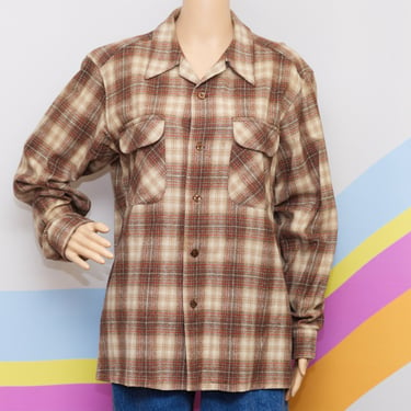 Vintage 1970s Pendleton Board Flannel Shirt | L | 4 