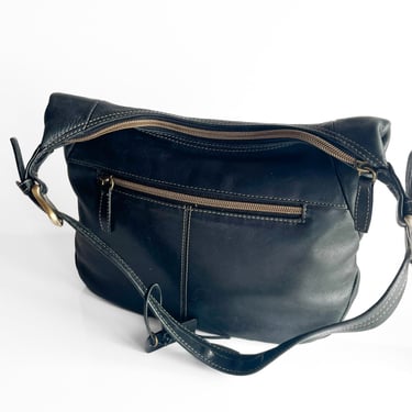 1990s Black Leather Shoulder Bag