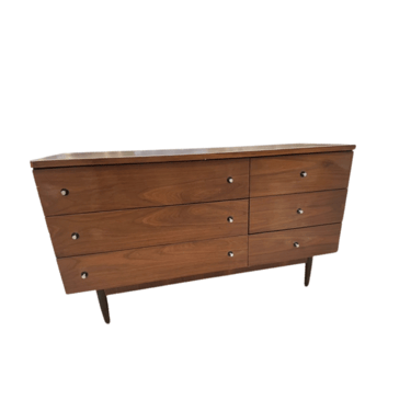 Stanley Mid Century Modern Asymmetrical Walnut Dresser