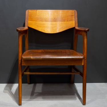 Mid-century Gunlocke Sculpted Oak Chair c.1960