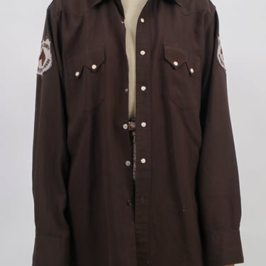1940's Rayon Gabardine Shirt - Gray Gabardine - | Gabriela's
