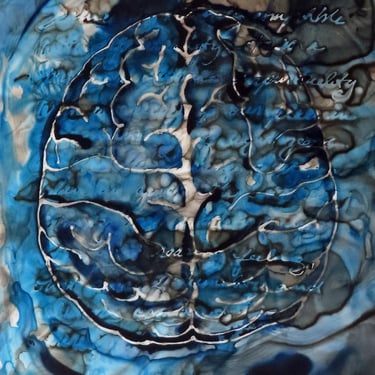 Science and Spirituality - Ink Painting of Brain  - Carl Sagan 