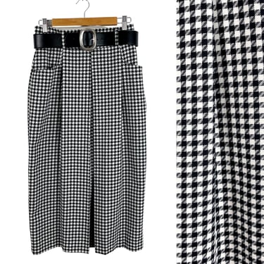 1980s houndstooth check high waisted trouser skirt - Christie Girl - size small/medium 