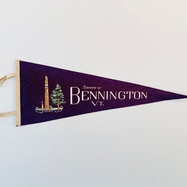 Vintage Bennington Vermont Souvenir Pennant Featuring Colonel Seth Warner Monument made by NYP Co 