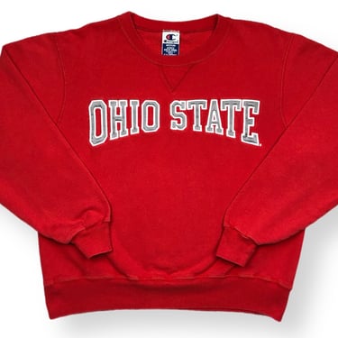 Vintage 90s Champion Ohio State University Buckeyes Embroidered Collegiate Crewneck Sweatshirt Pullover Size Medium 