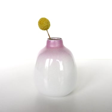 Vintage Heath Ceramics Bud Vase In Ombre Pink and White, Edith Heath Sculptural Bud Vase 