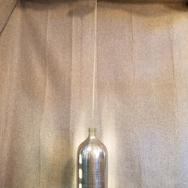 Contemporary Pendant Light with Metal-Dipped Bottle