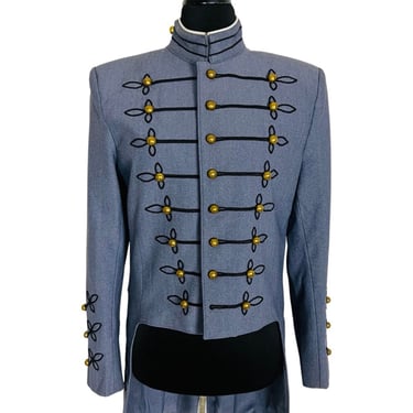 Vintage 1970's Sgt Pepper's Military Style Marching Band Burning Man Wool Tailcoat Jacket + Matching Pants - size Medium 
