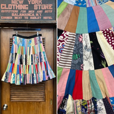 Vintage 1950’s Krazy Quilt Cotton Pop Art Mod Rockabilly Skirt, Vintage Circle Skirt, Patchwork, Quilt, Mod, Rockabilly, 1950’s, Pop Art, 