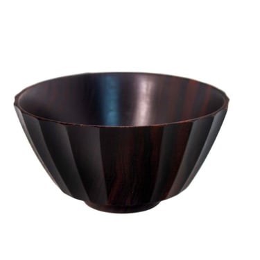 Al Sink Signed Midcentury Modern Hand Carved Macassar Ebony Wood Bowl with Bevel 