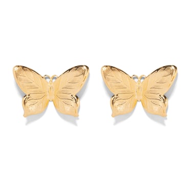 The Pink Reef Double Golden Flight Butterfly Earrings