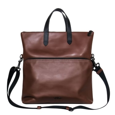 Coach - Brown & Black Leather Tall Tote