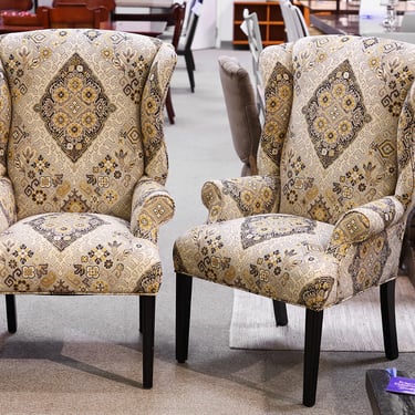 Ethan Allen Set of 2 Upholstered Dining Chairs