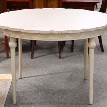 Ballard Design Scalloped Edge Dining Table in Ivory on Turned Legs