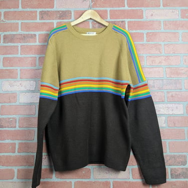 Vintage 70s Silton Heavy Knit Wool Ski Sweater - Large / Extra Large 