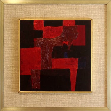 Hugo De Soto Mid Century Modern Mixed Media Painting 