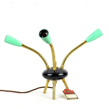 rare tripod table lamp satellite 50s lamp light design mid century Brocante living room table lamp bag lamp Rockabilly Flexarm 
