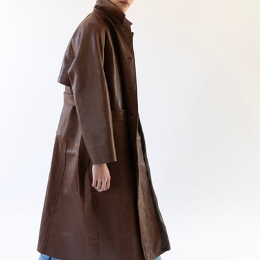 Kit Leather Trench in Light Brown
