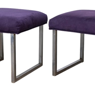 Mid-Century Modern Chrome Stools, Pair