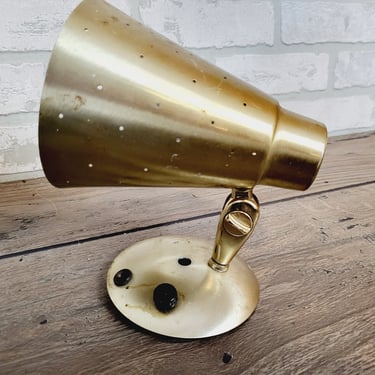 Atomic Mid Century EJS Lighting Corp Brass Modern Wall Sconce Lamp with Starlight Shade Hardwired 