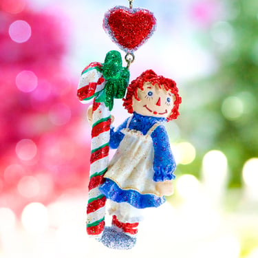 VINTAGE: 2000 - Raggedy Ann and Andy Glitter Christmas Ornament - The Danbury Mint - Collectors Ornaments  - SKU 00034965 