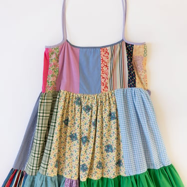 Patchwork Dress in Vibrant Ditsy Stripe Size 1