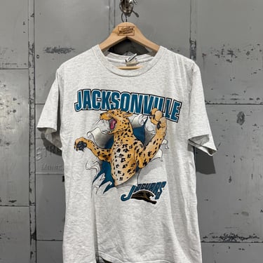 vintage 90s Jacksonville Jaguars  NFL Tshirt Men’s L gray Sports Tshirt classic logo retro 