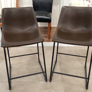 Pair of Faux Leather Barstools