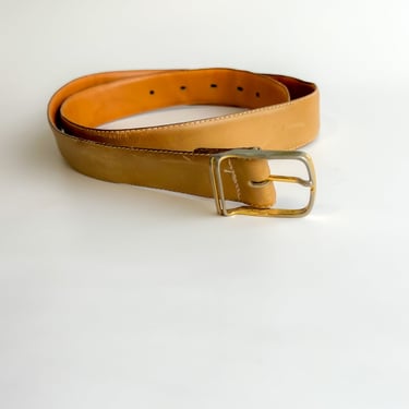 Designer Christian Dior Tan Leather Belt