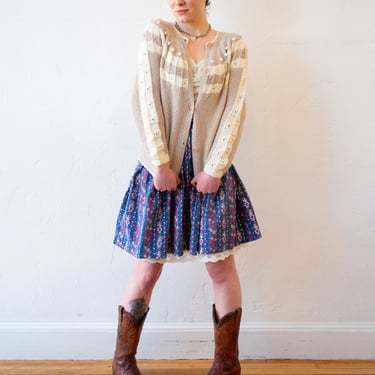 Vintage Wallach Handblocked Heart Paisley Folk Skirt XS/S