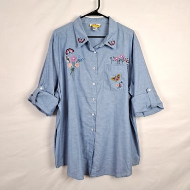 Vintage 90s Butterfly Button Down Shirt 