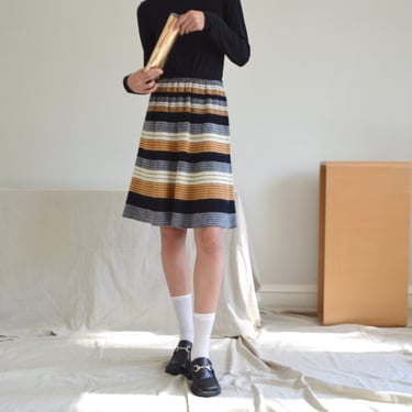 70s smocked striped sweater skirt 