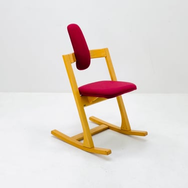 1970s Vintage Original Peter Opsvik for Stokke Teak Pendulum Balance Chair, 1980s ,Norway 