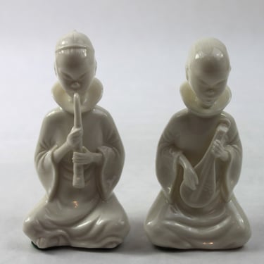 Lenwile China Ardalt Japan Verithin Flute and Lute Figurine Set 