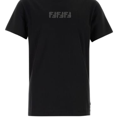 Fendi Men Black Cotton T-Shirt