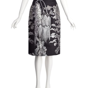 Yves Saint Laurent by Tom Ford Vintage AW2004 Iconic Chinoiserie Scenic Jacquard Skirt