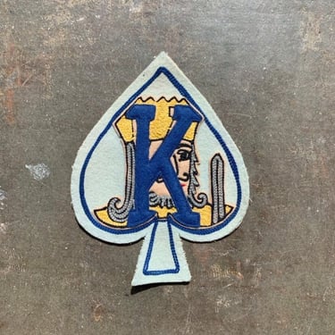 Vintage 1950's King of Spades Blue Felt Patch, Vintage Patches, Vintage Accessories, King of Spades, Vintage Patch, Vintage 1950's 