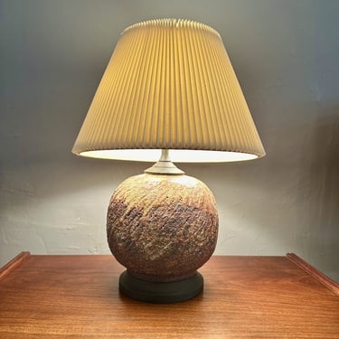 Danish Texturized Pottery Lamp