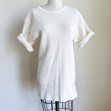 Vintage Cream Short Sleeve Thermal Top / M-L 