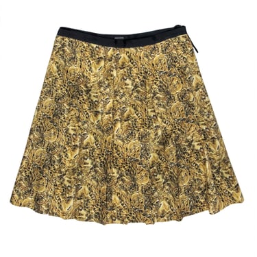 Joseph - Gold &amp; Black Print Silk Skirt Sz 4