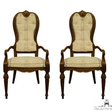 Set of 2 DREXEL HERITAGE Italian Provincial Cane Back Dining Arm Chairs 